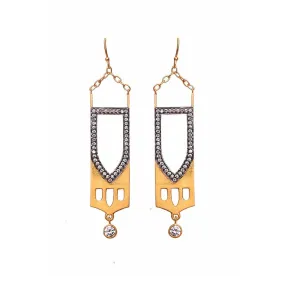 Art Deco Bridged Elegance Dangle Earrings