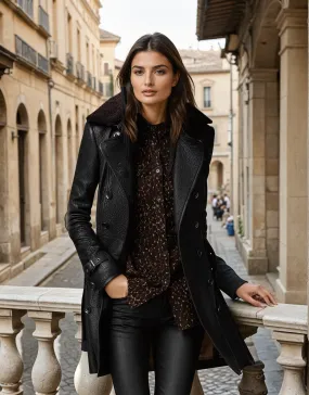 Ava Luxurious Leather Trench Coat