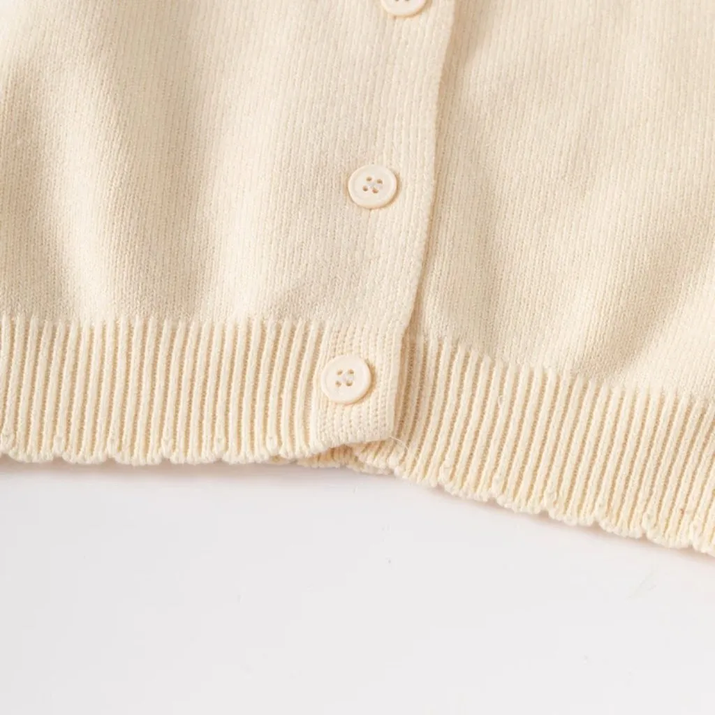 Baby Girls' Cardigan in Cream Color