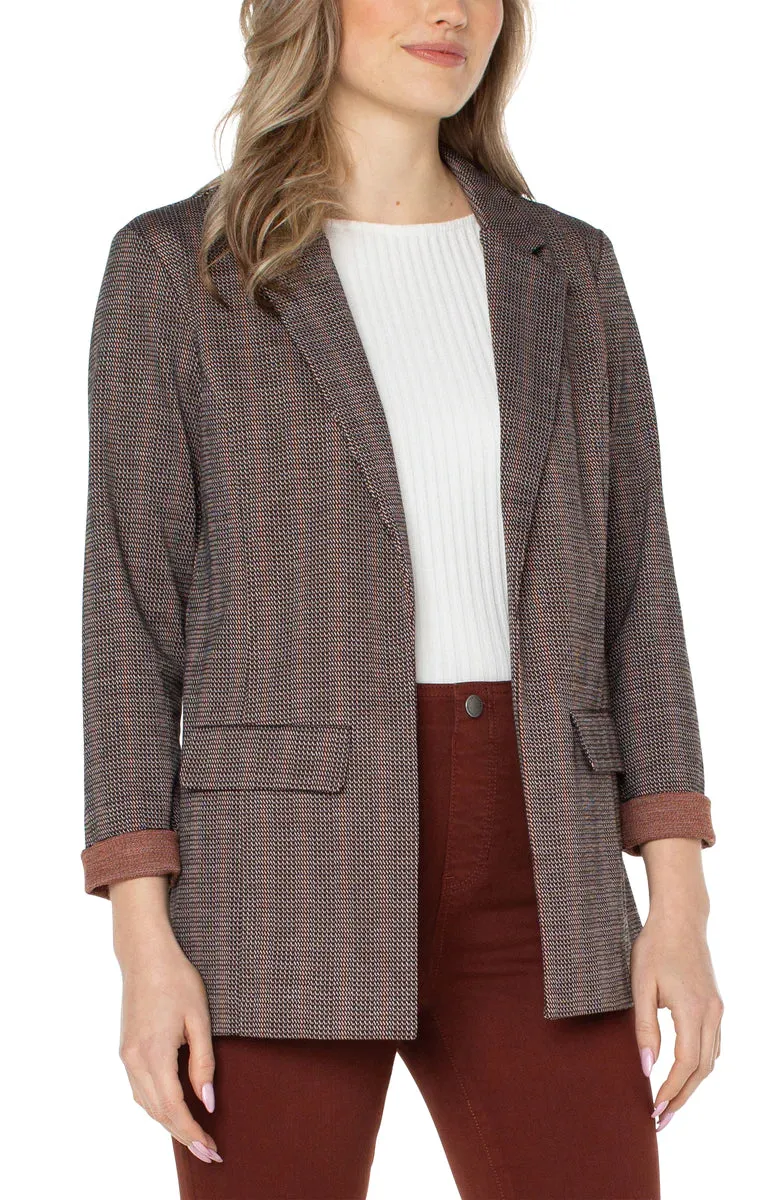 Boyfriend Blazer in Black Brick Check