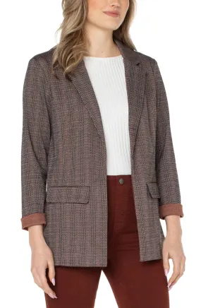 Boyfriend Blazer in Black Brick Check