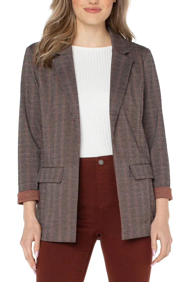 Boyfriend Blazer in Black Brick Check