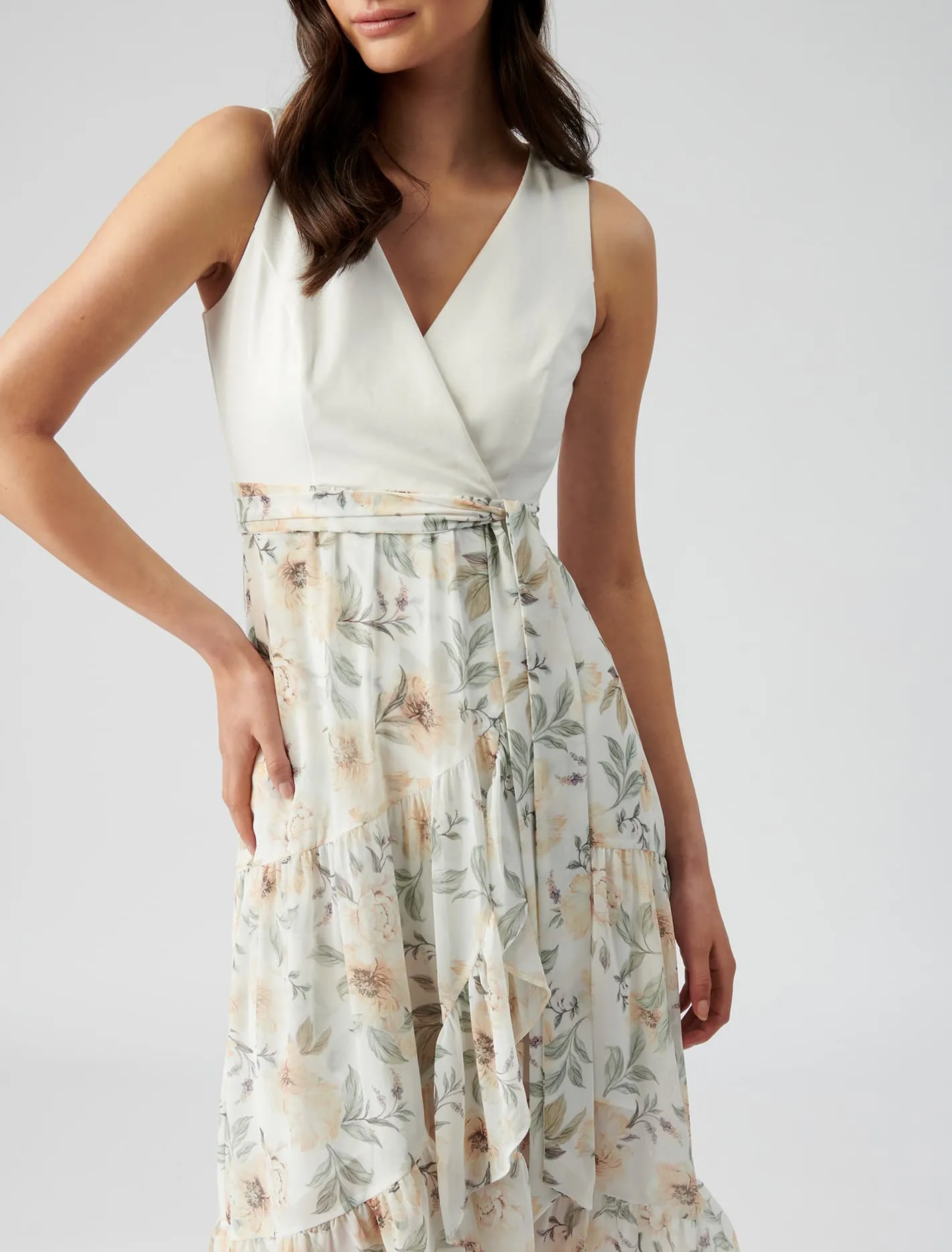 Clover Petite Wrap 2 In 1 Midi Dress
