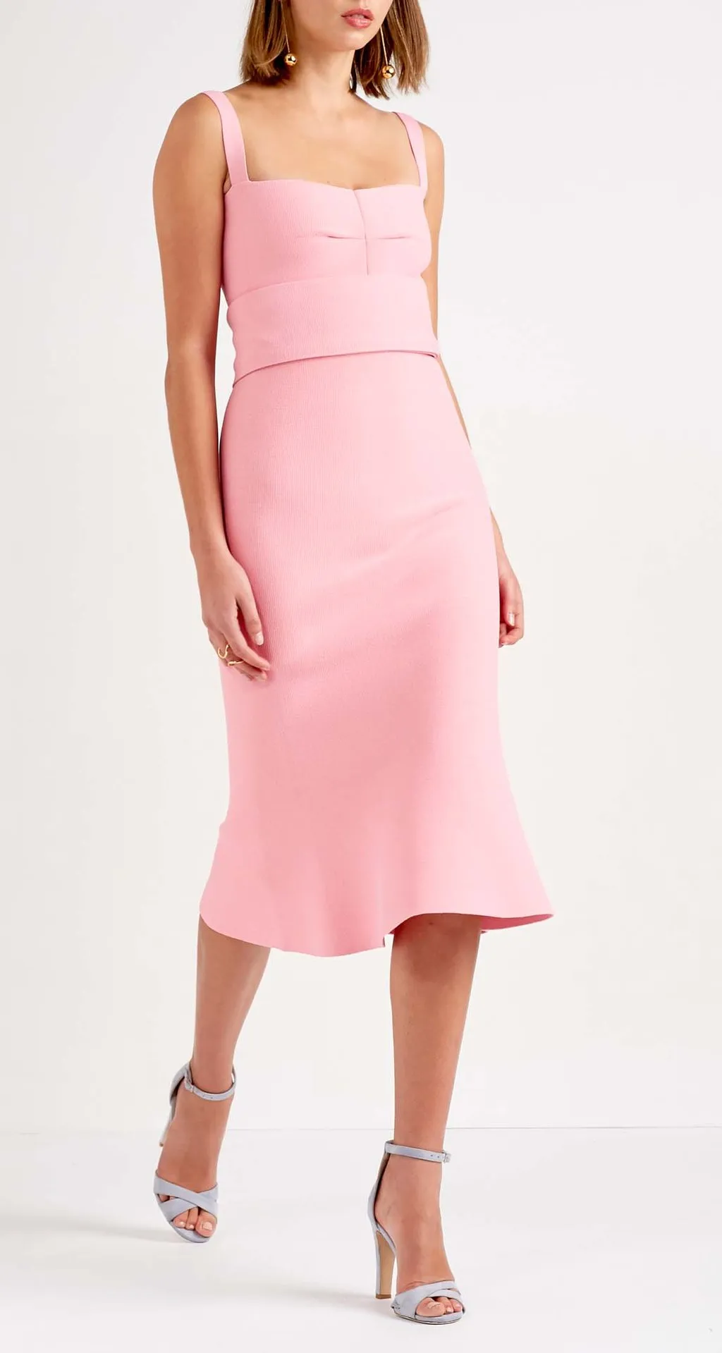 CREPE KNIT BRALETTE DRESS
