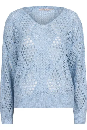 EsQualo 02000 Ajour Sweater in Sky Blue