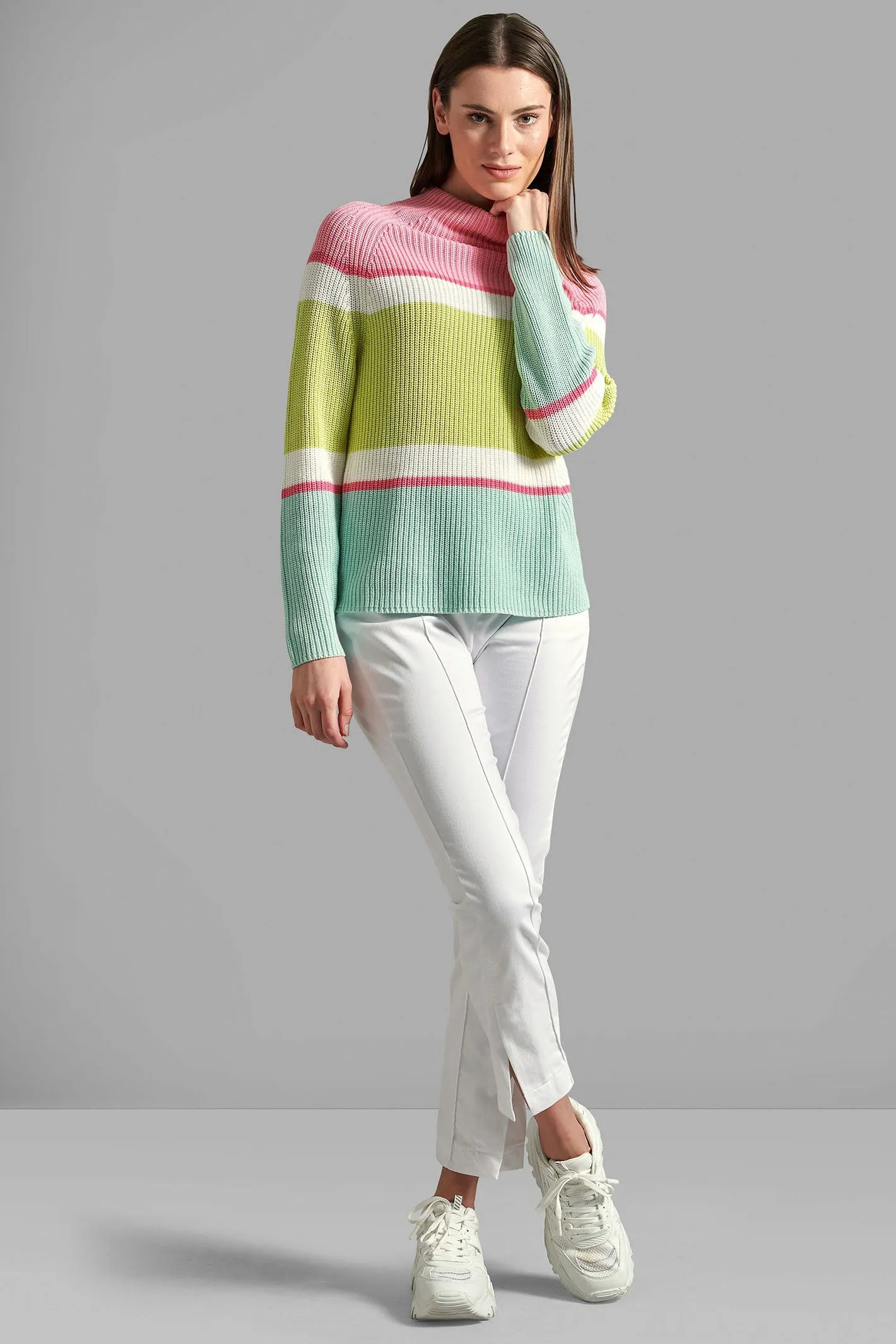 Eve in Paradise Ella 1071-24213-5201 Pink Green Stripe Jumper