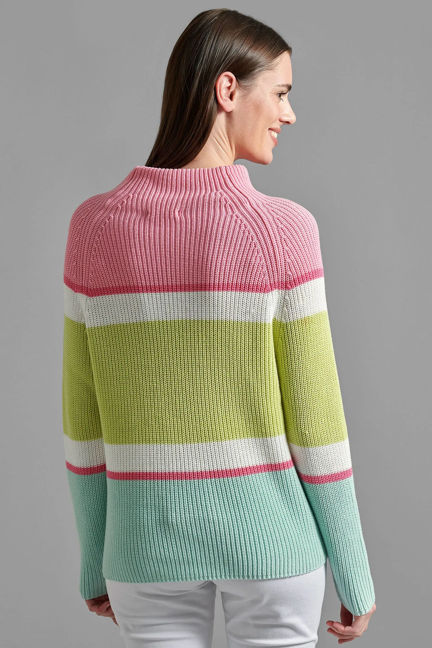 Eve in Paradise Ella 1071-24213-5201 Pink Green Stripe Jumper