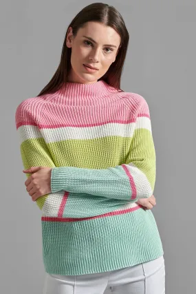 Eve in Paradise Ella 1071-24213-5201 Pink Green Stripe Jumper