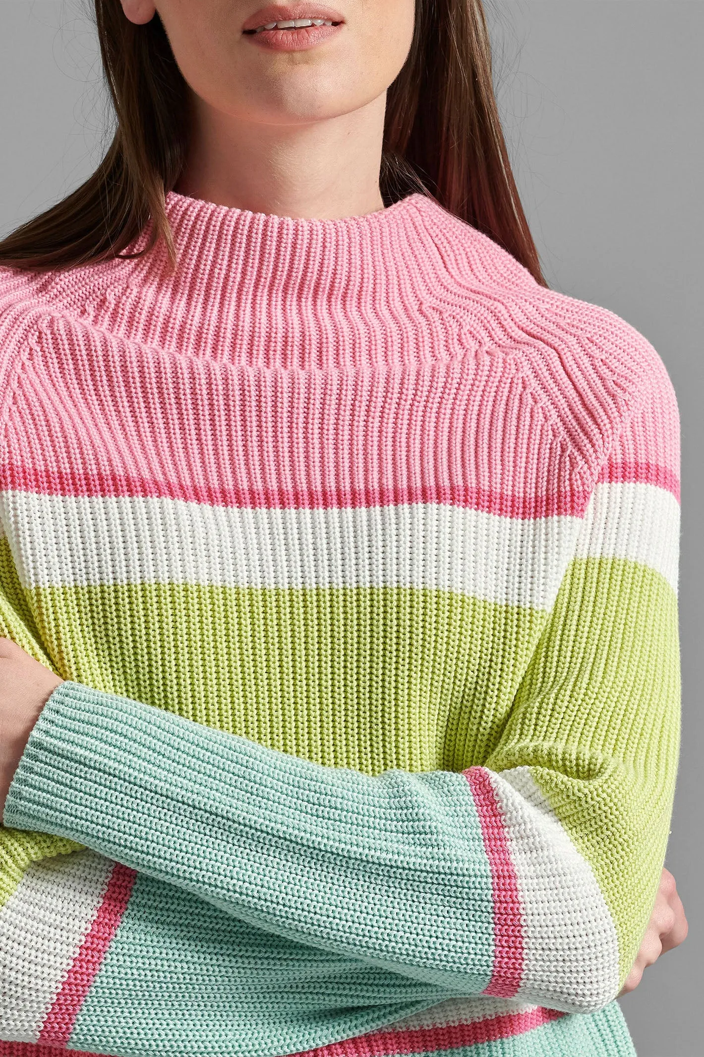 Eve in Paradise Ella 1071-24213-5201 Pink Green Stripe Jumper