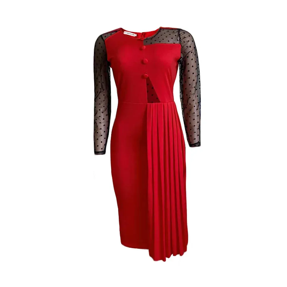 Evening Dress Spliced Slim Fit