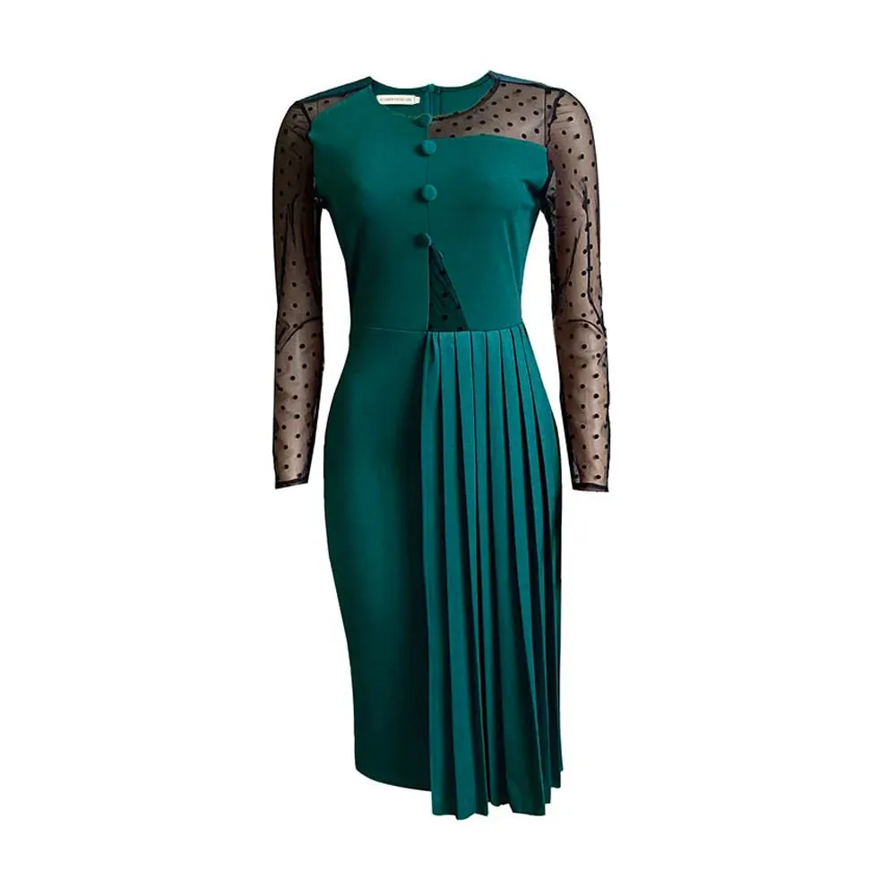 Evening Dress Spliced Slim Fit