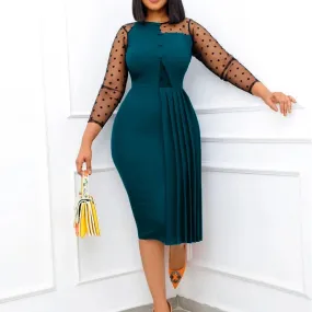 Evening Dress Spliced Slim Fit