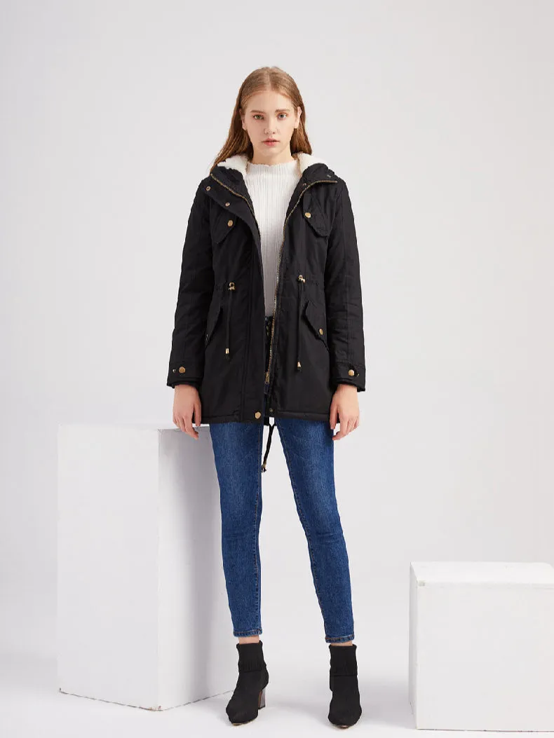 Fleece Lining Hooded Coat
