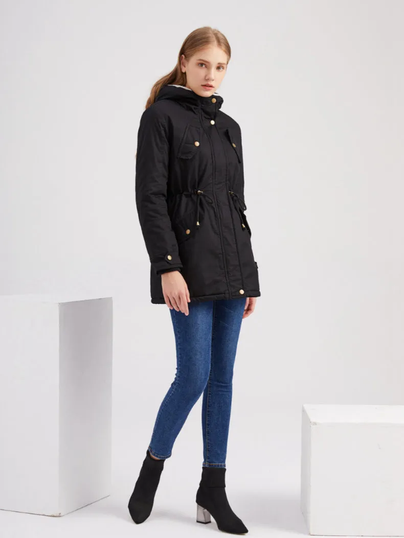 Fleece Lining Hooded Coat