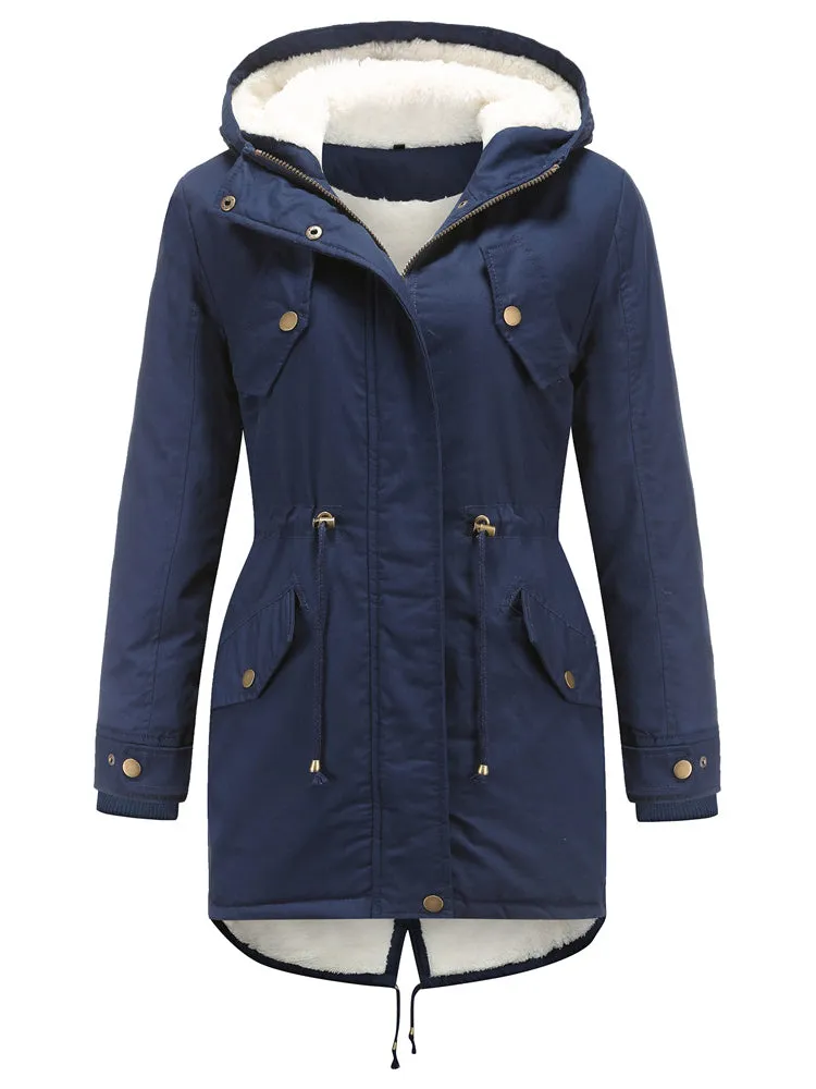 Fleece Lining Hooded Coat