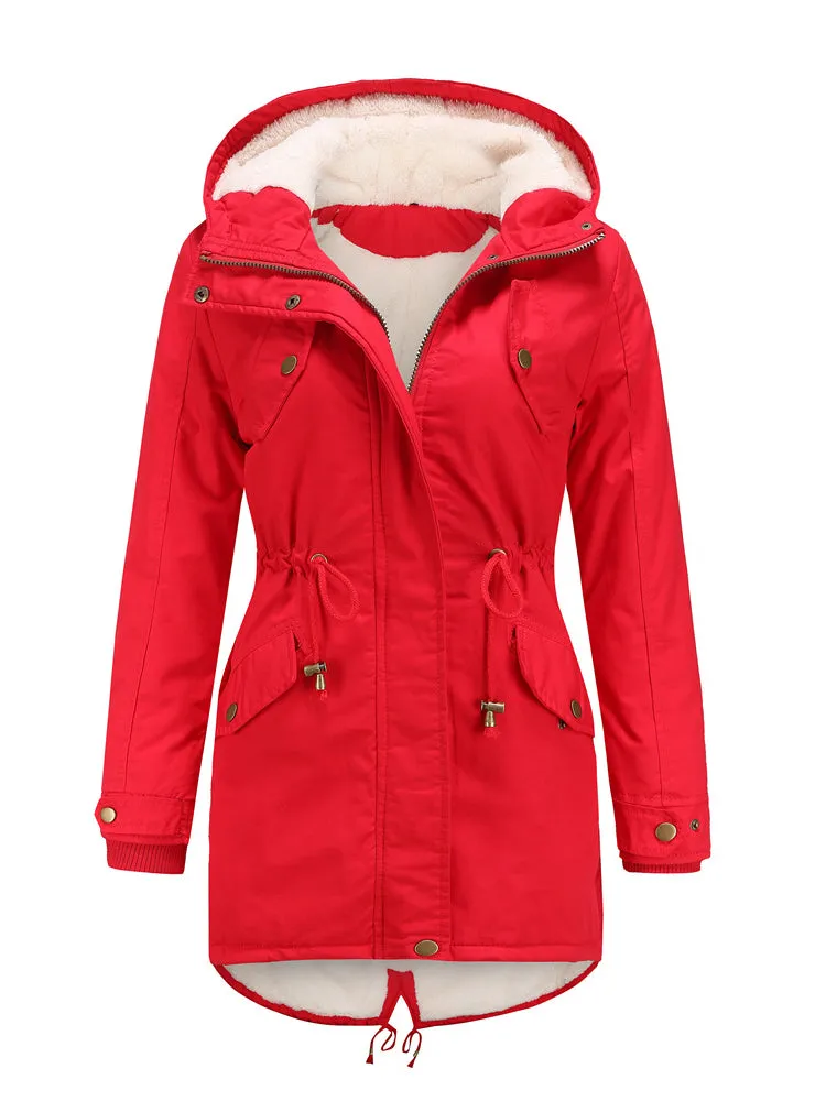 Fleece Lining Hooded Coat