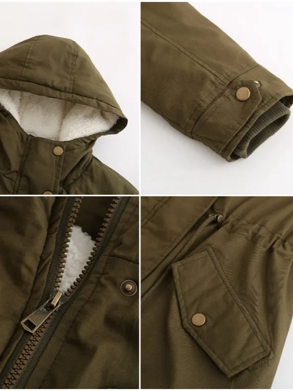 Fleece Lining Hooded Coat