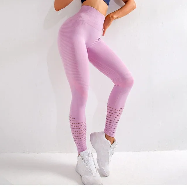 High Waist Seamless Leggings For Women Hollow out Gym legging Super Stretchy Fitness leggings Jogging Trousers