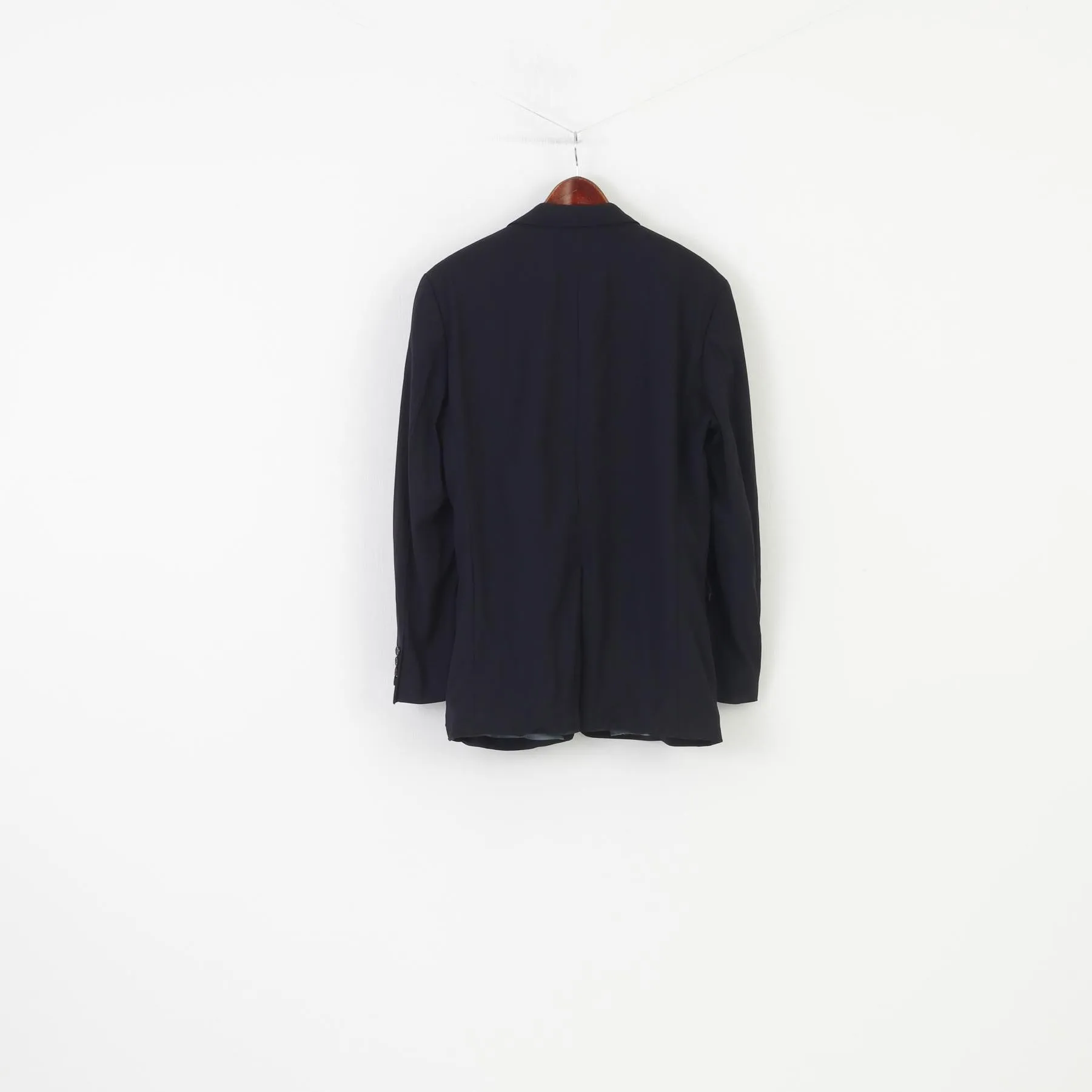 Hugo Boss Men 50 40 Blazer Navy Wool Elegant Single Breasted Vintage Bertolucci Film Jacket