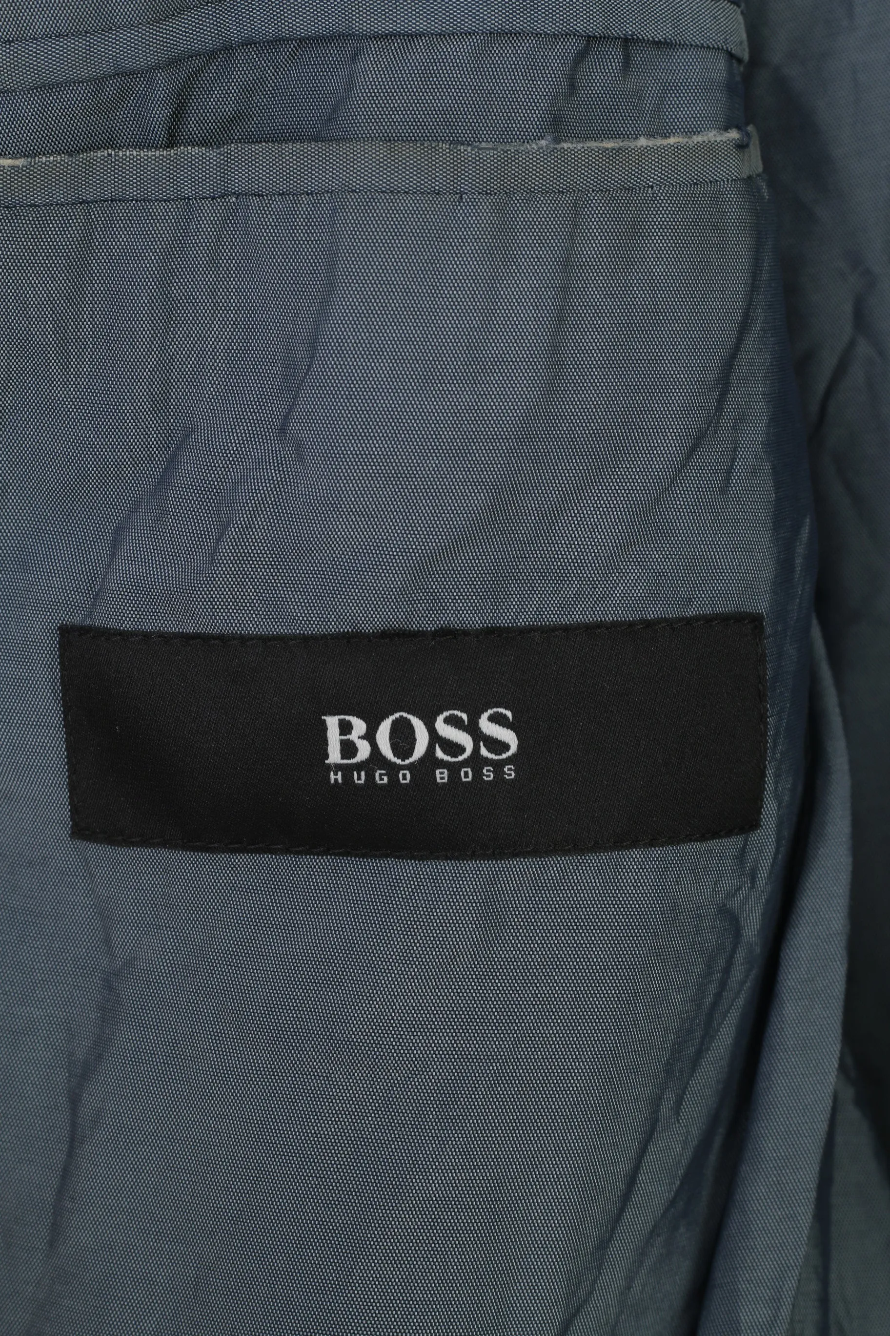 Hugo Boss Men 50 40 Blazer Navy Wool Elegant Single Breasted Vintage Bertolucci Film Jacket