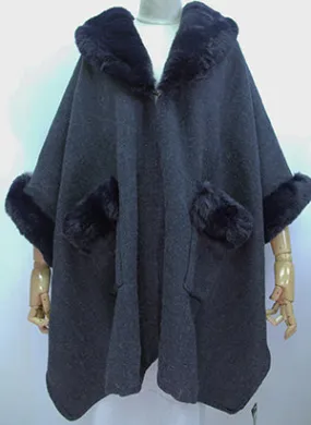 Jacket With Fur Collar & Fur Pockets