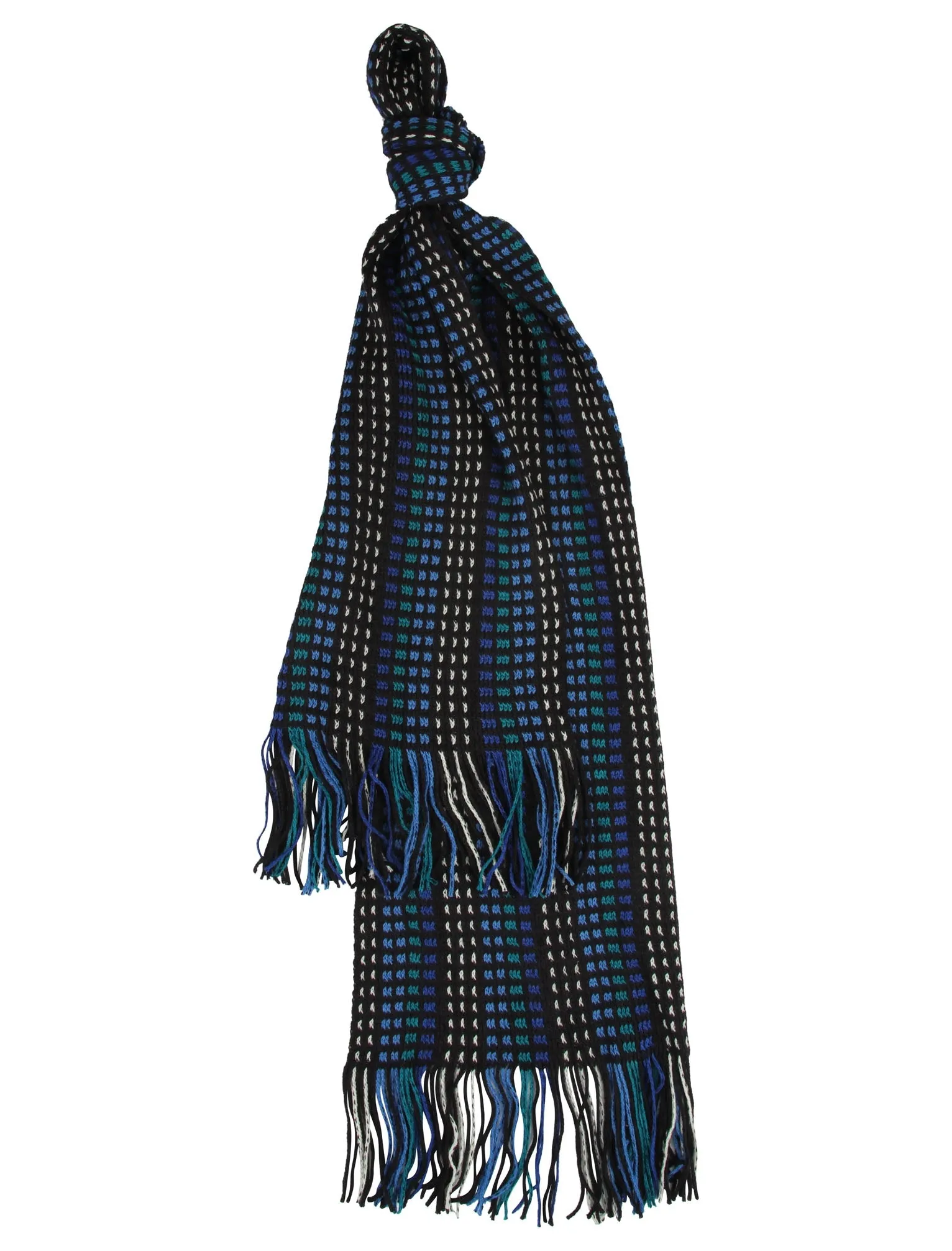 Jaxon Stitched Knitted Scarf in Blue