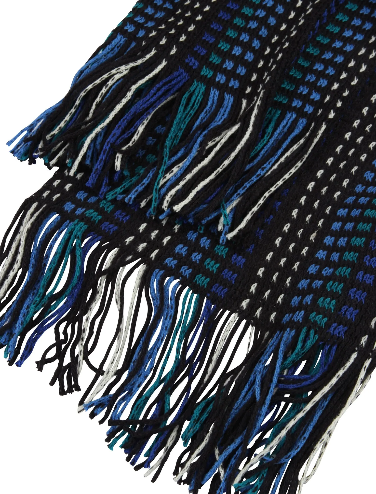 Jaxon Stitched Knitted Scarf in Blue