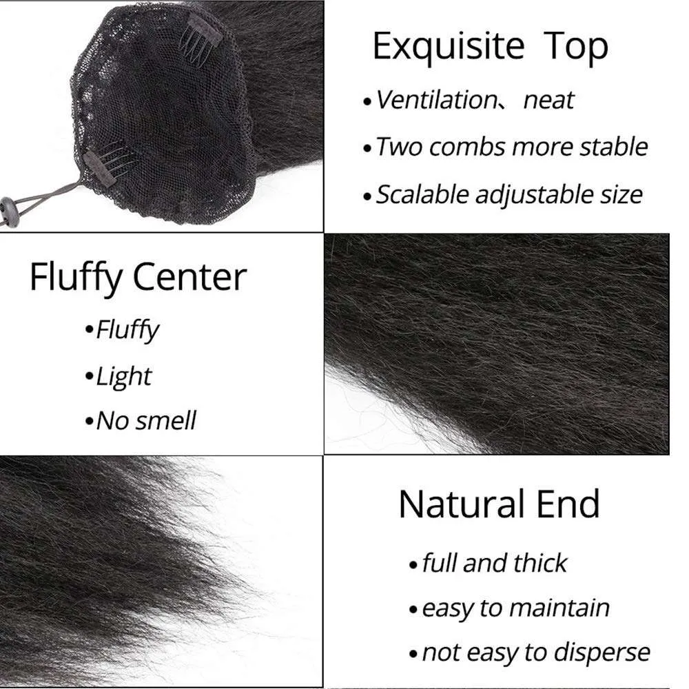 Kinky Srtaight Drawstring Ponytail Extension 24 Inch