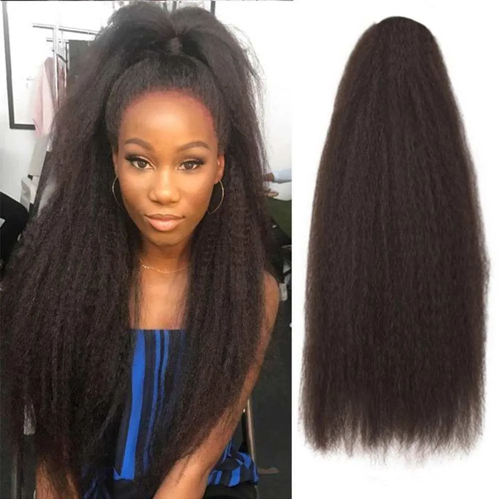 Kinky Srtaight Drawstring Ponytail Extension 24 Inch