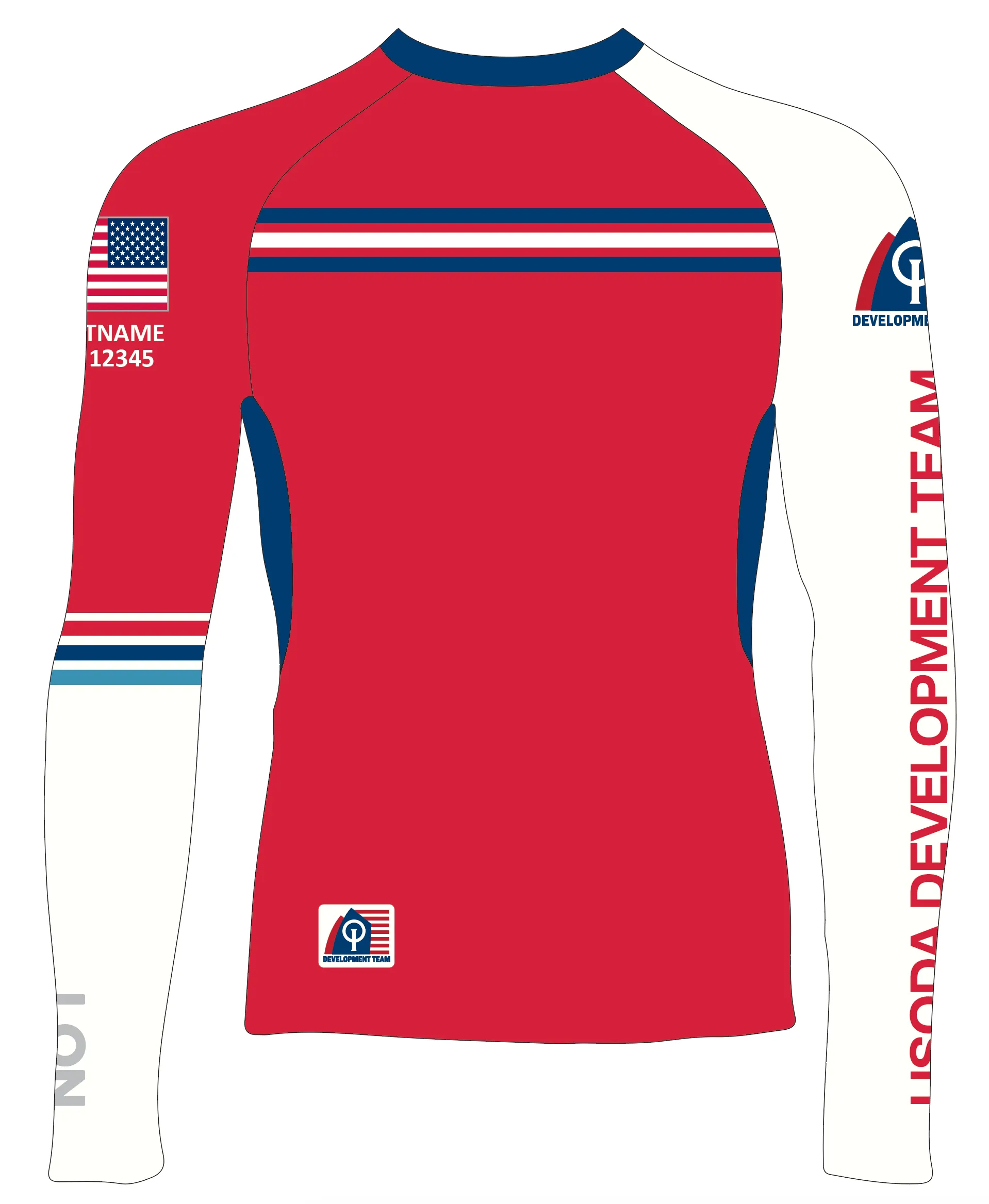 MEN RASH GUARD TOP LONG SLEEVE RED | USODA OPTI DEVELOPMENT PROGRAM | PSNLZ'D