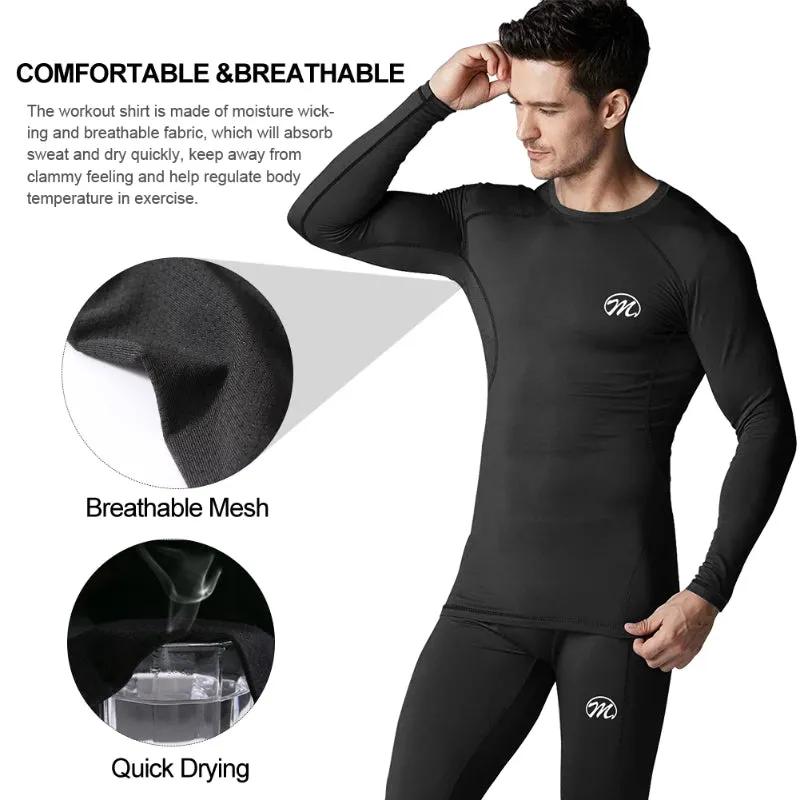 Men’s Thermal Underwear Suit , Wicking Long Johns Quick Dry  Sport  Set MEETWEE