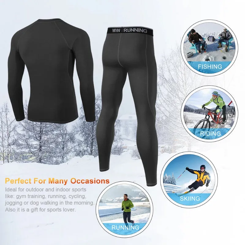 Men’s Thermal Underwear Suit , Wicking Long Johns Quick Dry  Sport  Set MEETWEE