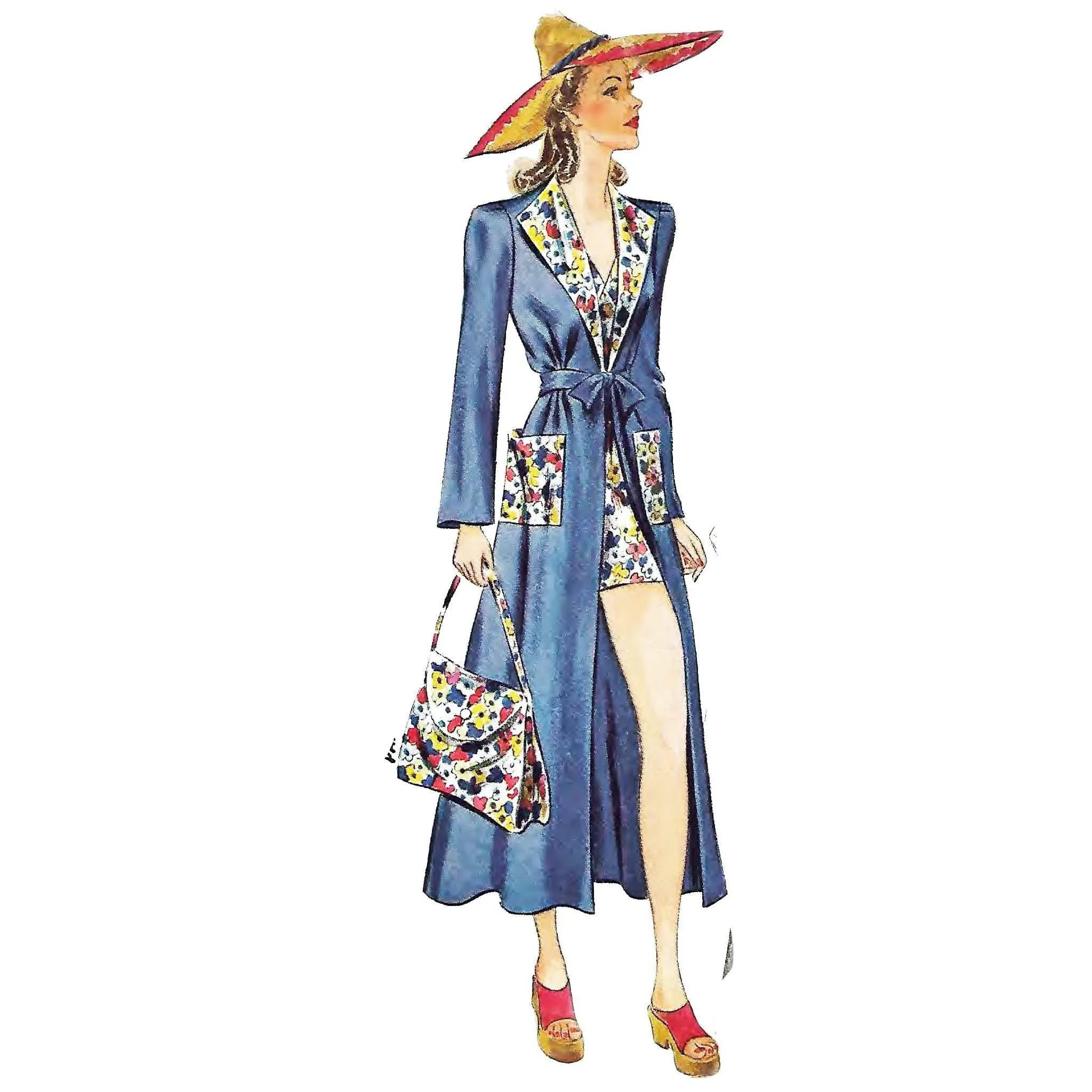 PDF - 1930s Pattern, Women's Beach, House Coat & Bag, Robe - Multi-sizes - Instantly Print at Home
