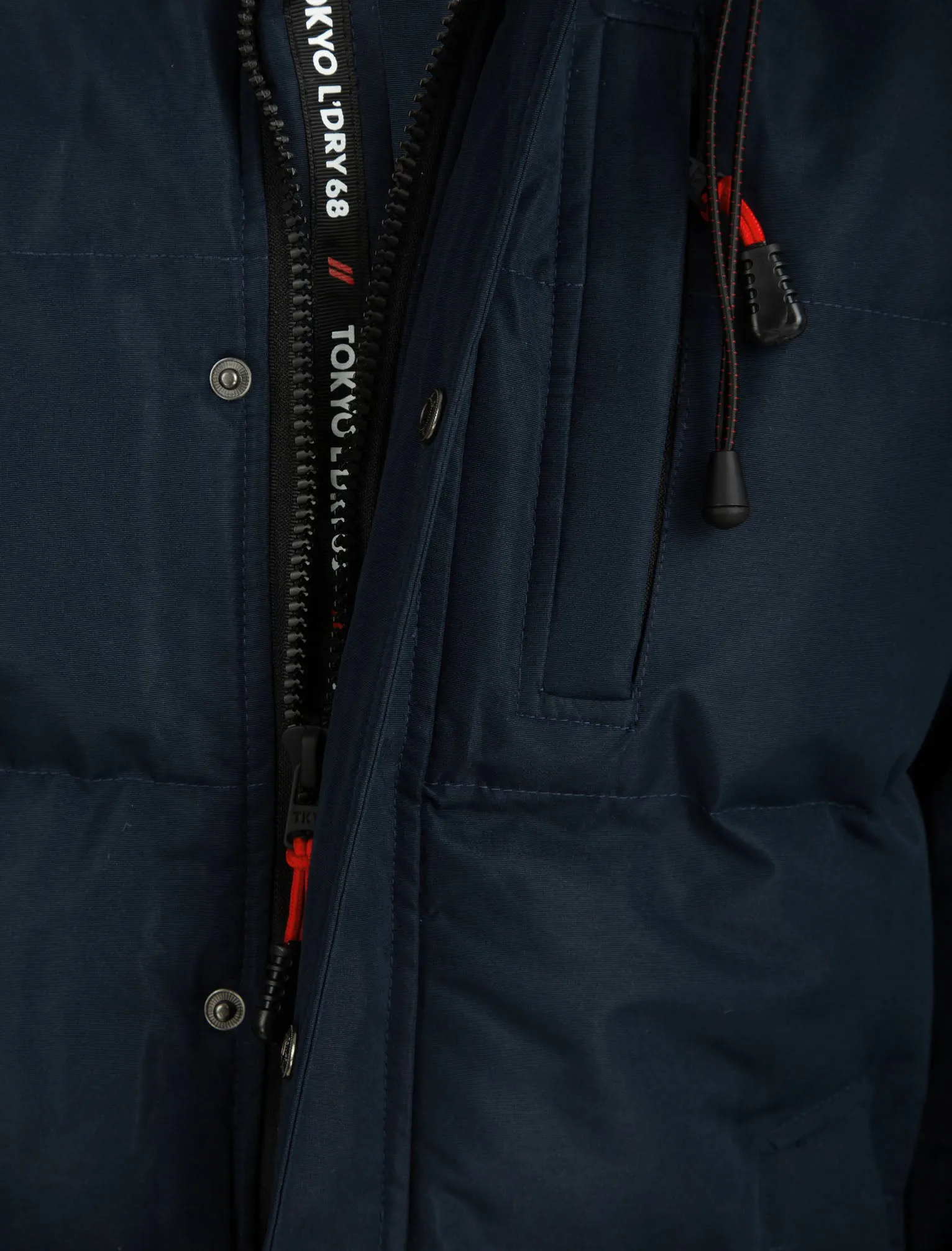 Pisces Taslon Quilted Puffer Coat with Hood In Sky Captain Navy - Tokyo Laundry