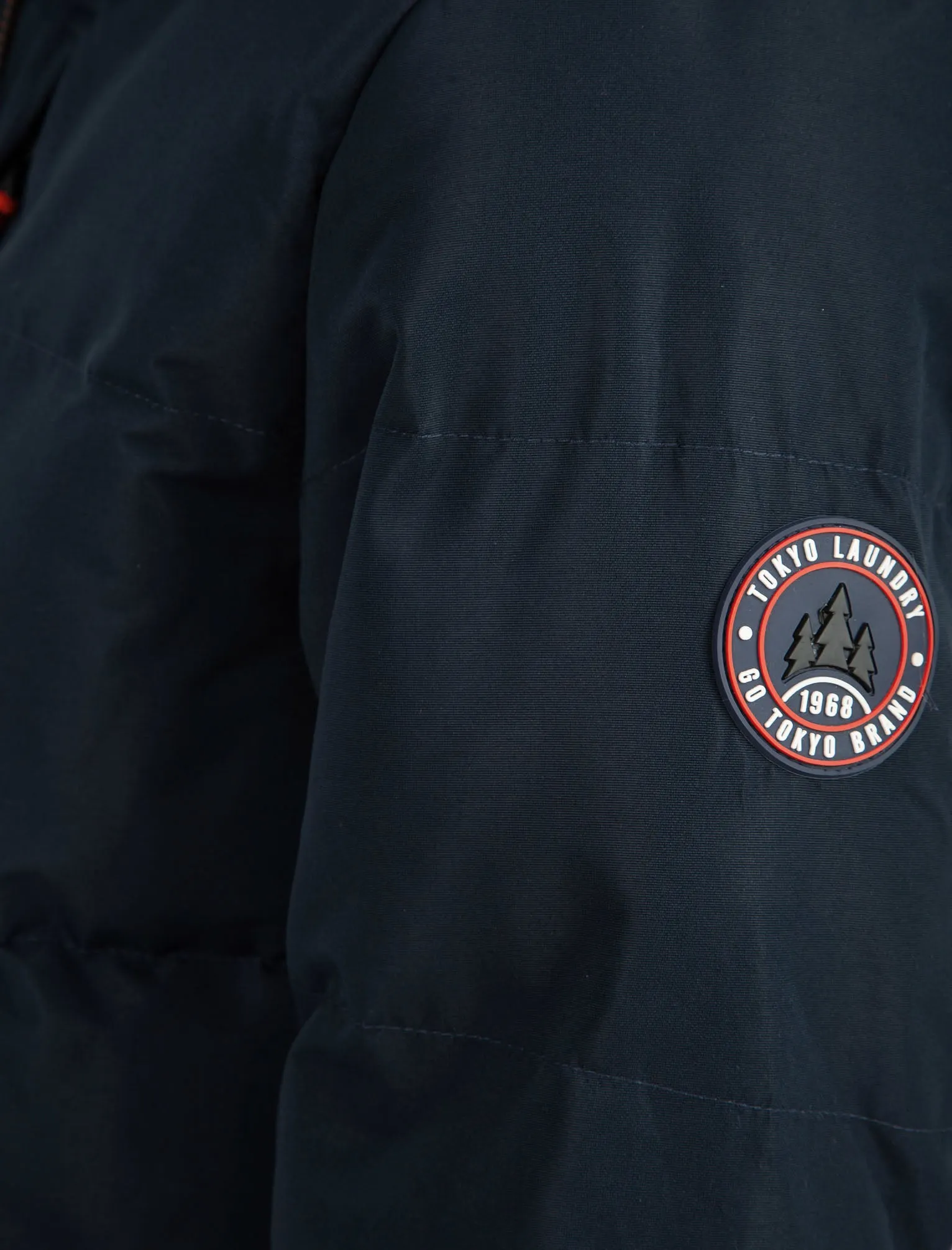 Pisces Taslon Quilted Puffer Coat with Hood In Sky Captain Navy - Tokyo Laundry