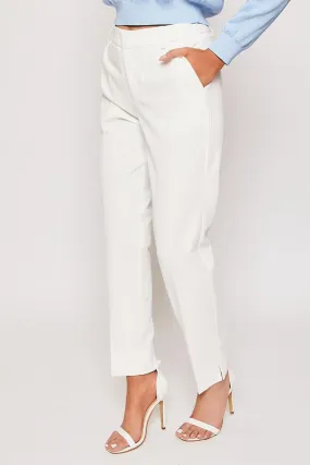 Rayna - White Tailored Tapered Trousers