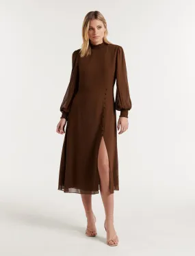 Sasha High Neck Midi Dress