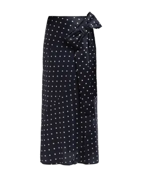 Spiral Midi Skirt With Bow Detail