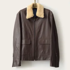 The Emmett: Brown Elton Calf with Shearling Collar