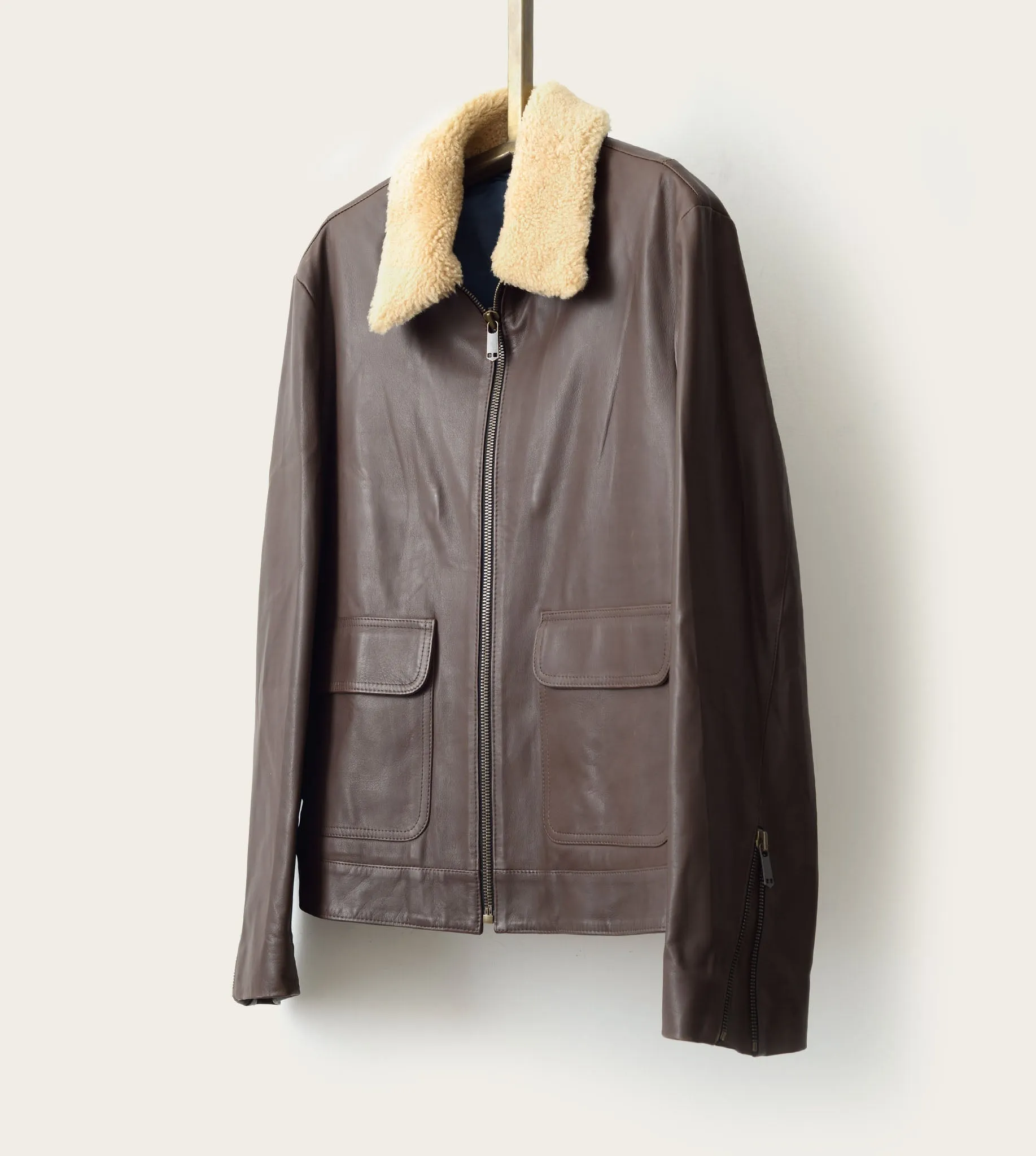 The Emmett: Brown Elton Calf with Shearling Collar