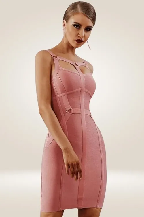 Work The Runway Cut Out Pink Bodycon Mini Dress