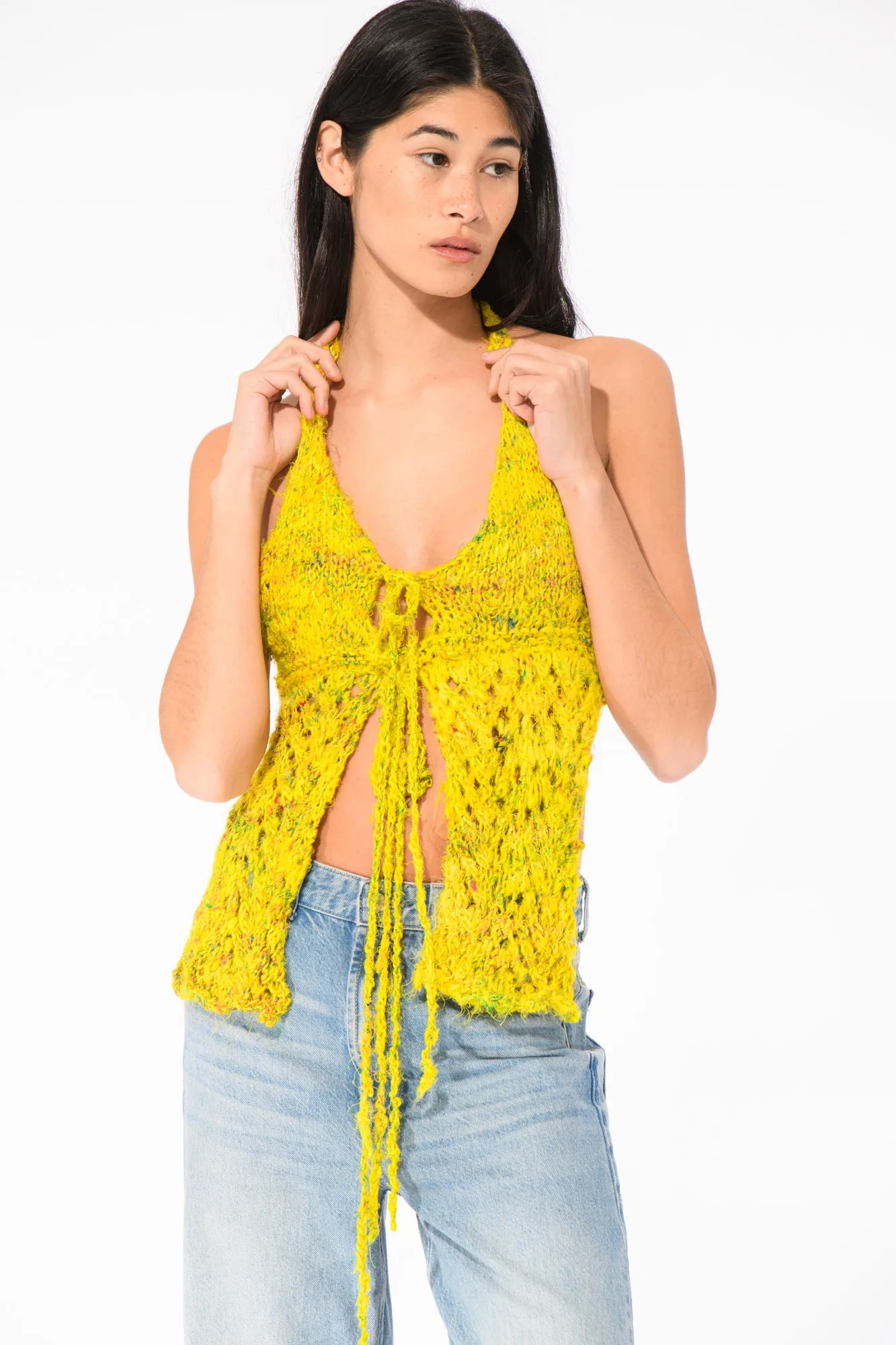 Yellow Banana Knit Top